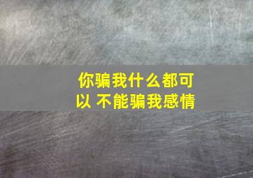 你骗我什么都可以 不能骗我感情